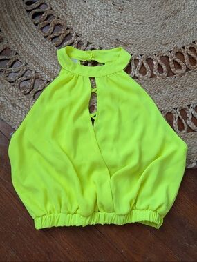 TRUE LIGHT Neon Lime Halter Camisole